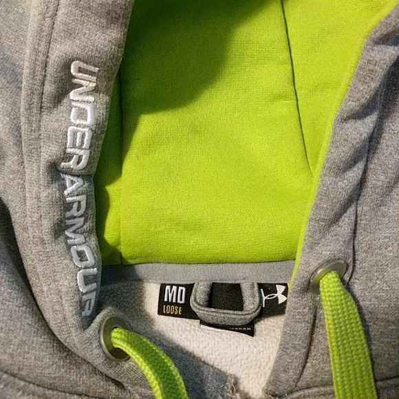 Under Armour Hoodie Medium Gray/Neon Green - Picture 2 of 4